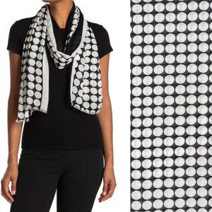 Kate Spade Dance Floor Oblong Scarf Black & White